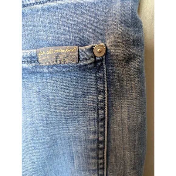 7 For All Man Kind Boho Jeans Exposed Button Fly High Rise Ankle Released Hem 31 - Picture 5 of 6